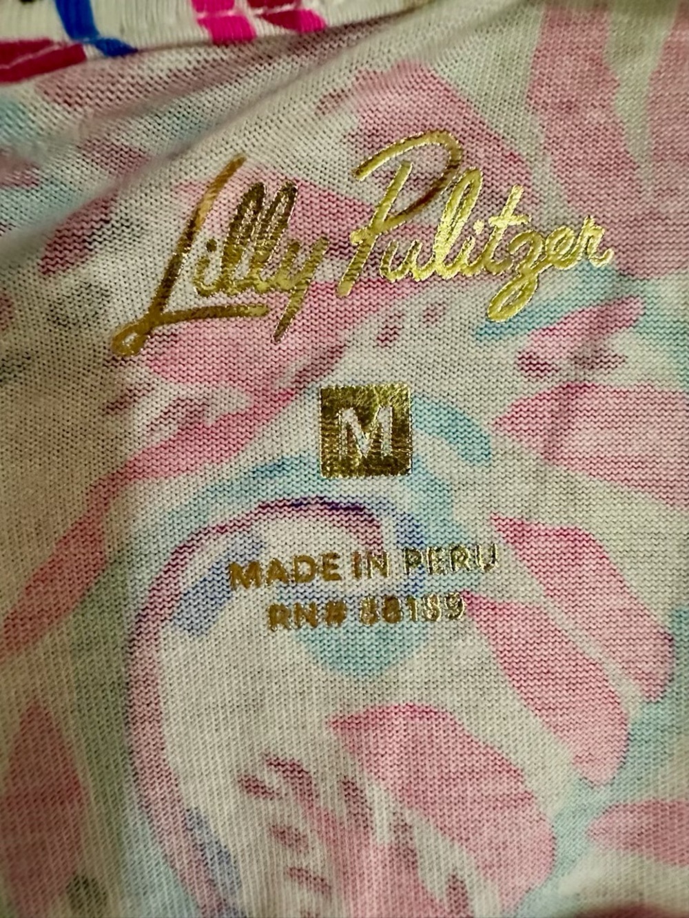 Lilly Pulitzer Pink, Blue and Cream Paisley Top - Picture 3 of 3